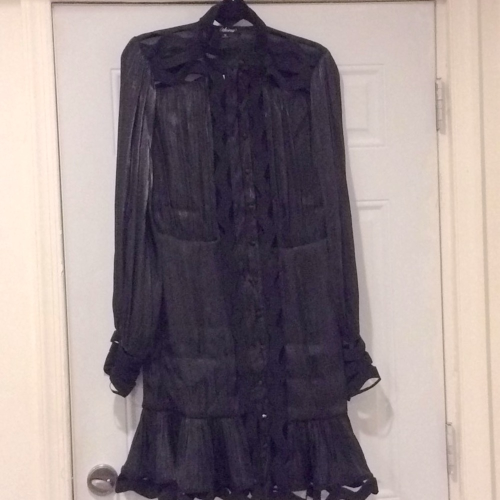 Black high neck cut out dress